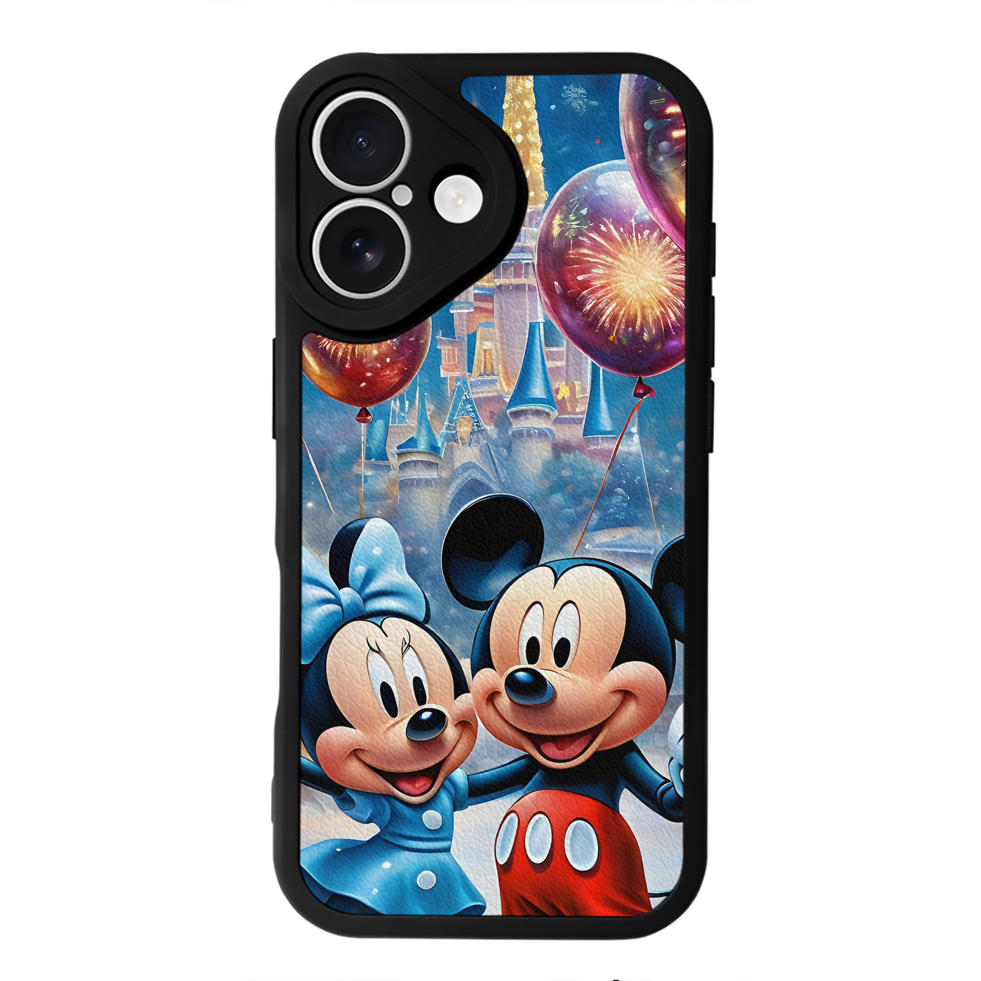 （画像用） ミッキーマウス Mickey Mouse 【iPhone 16シリーズ対応】シリコンスマホケース（レザー調） 材質：シリコン